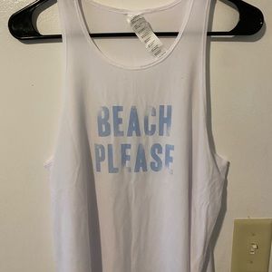 Never worn large white beach tank